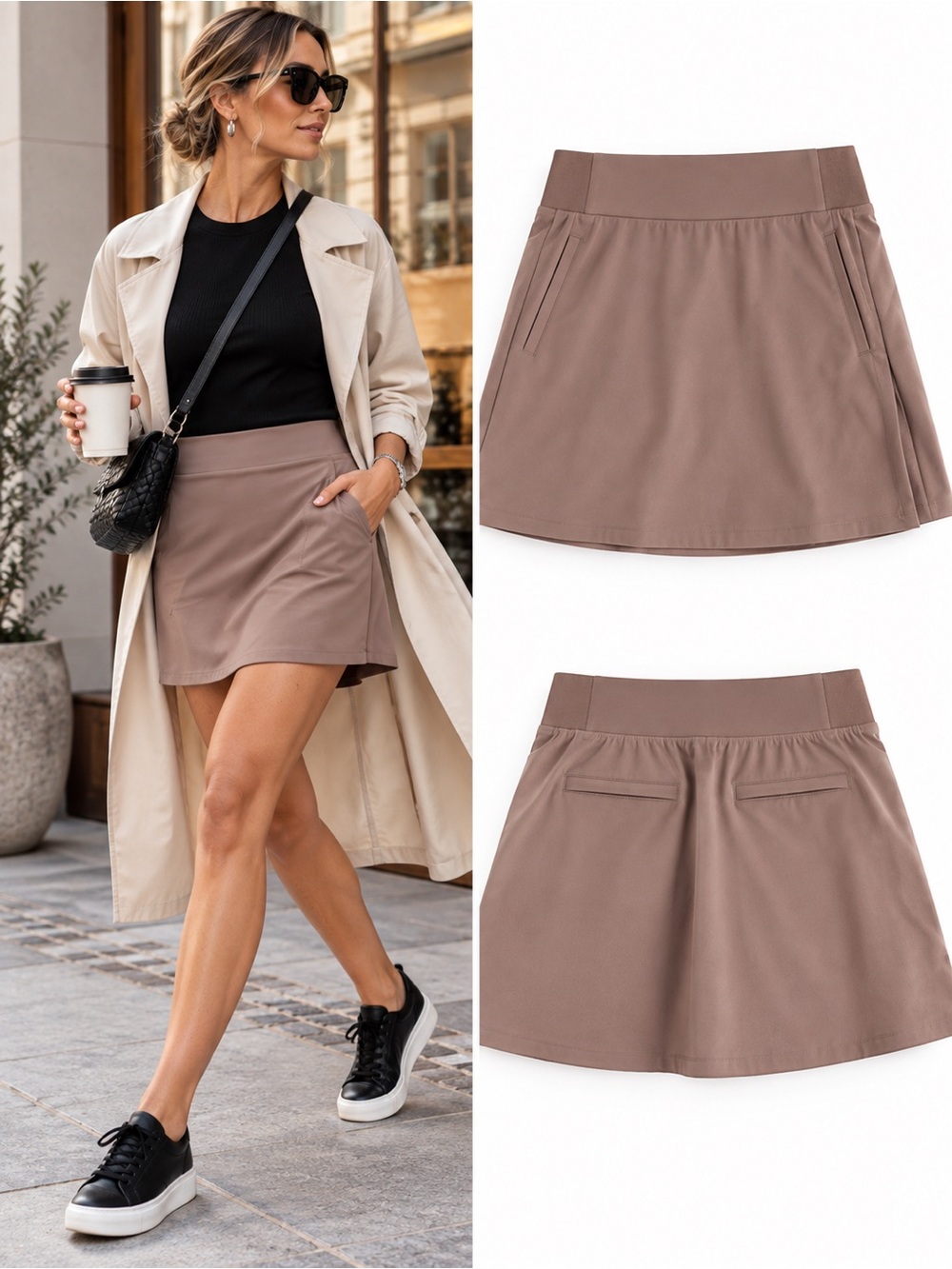 Athleta Brooklyn Heights High Rise Skort Pyrite Size 2 Athleisure Activewear